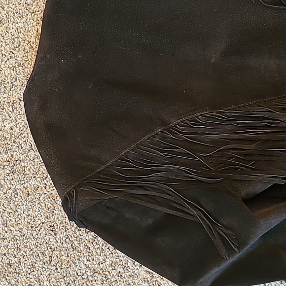 (258)Vintage Scully black suede fringe jacket - Picture 10 of 17